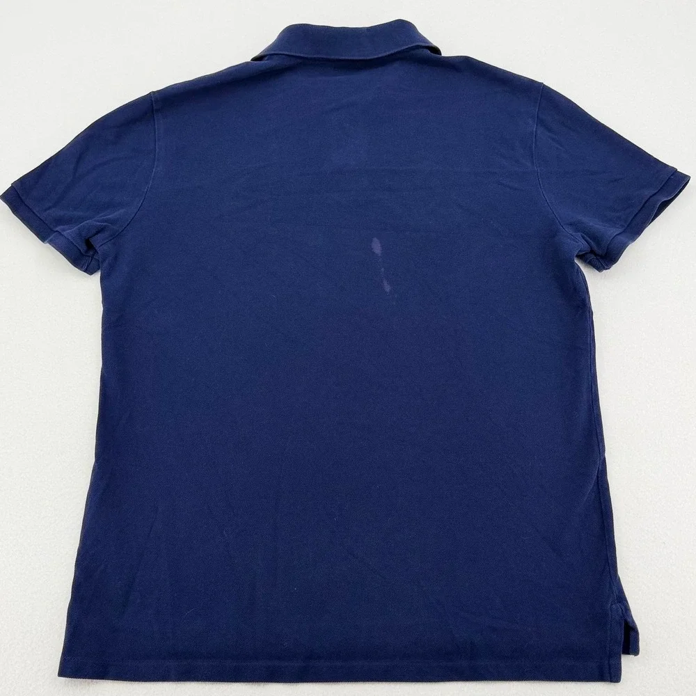 Polo Ralph Lauren Polo Shirt Men L Blue Big Pony Crest Slim Fit Good